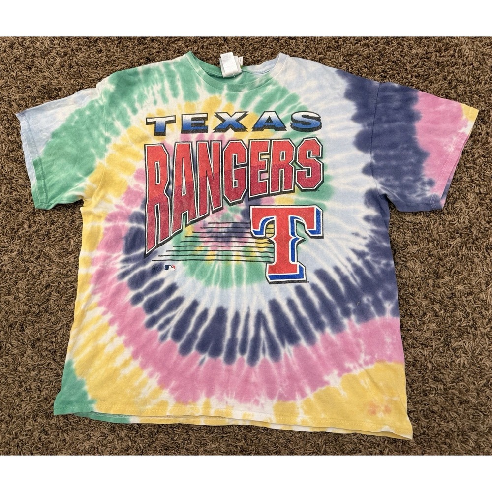 Vintage Tubular Texas Rangers MLB Tie Dye '47 Vortex T Shirt Adult Size XL